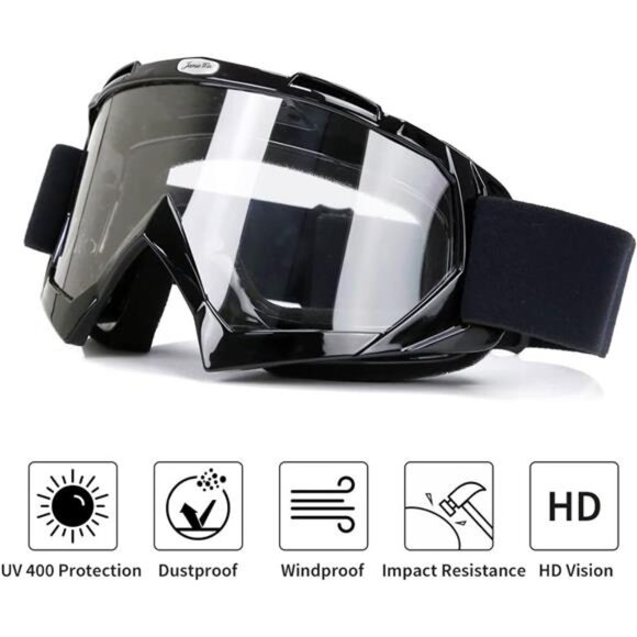 JAMIEWIN Motocross Goggles ATV Dirt Bike Motorcycle UTV MX OTG Offroad Riding - Picture 3 of 7